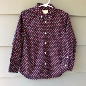 Crewcuts navy blue floral button up shirt sz 3